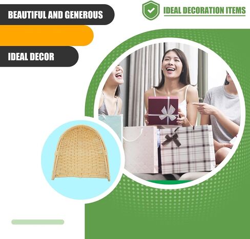BESTYASH Handmade Woven Basket, Bamboo Winnowing Tray Household Vegetable Holder Decorative Storage Basket for Kitchen Display Easy-Clean Beige for Home Organization and Serving in Kuwait