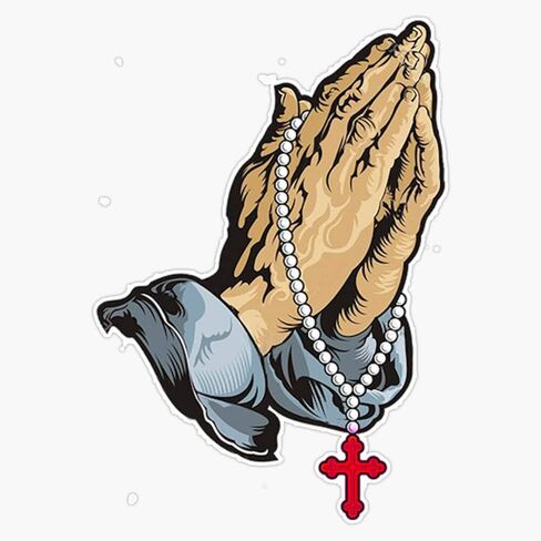 Generic praying hands Sticker Vinyl Bumper Sticker Decal Waterproof 5 inches MPW-RDFT-STICKER-4786 in Kuwait