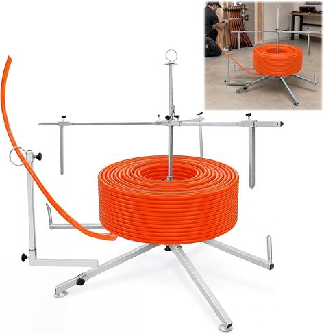 PEX Tubing Uncoiler for 3/8 to 1 Inch Pipe, 220 lb Capacity | Heavy Duty Steel Foldable Coil Dispenser for Radiant Floor Heating, Potable Water Tubing, PERT Pipe and Cable Feeding in Saudi Arabia