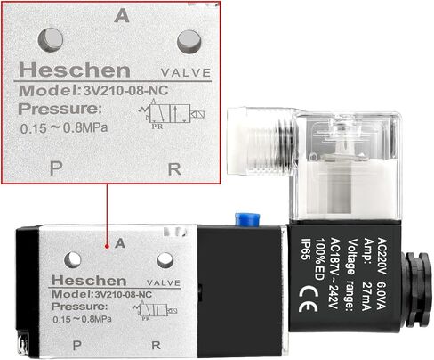 Heschen Electrical Pneumatic Solenoid Valve 3V210-08 220VAC 6.0VA PT1/4 3/2 Way CE in Saudi Arabia