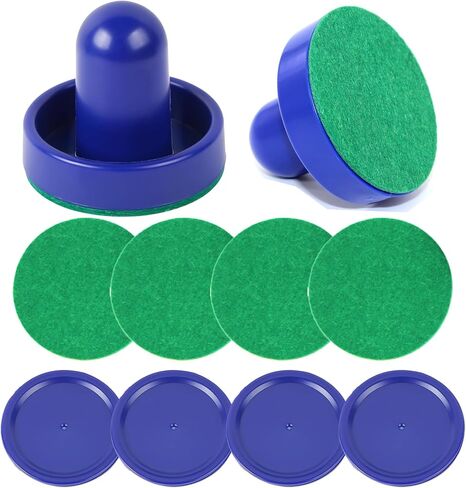 10-piece Set Mini Air Hockey Pushers and Pucks, Strikers Goal Handles Pushers Paddles Air Hockey Table Replacement Accessories, (2 Pushers, 4 Pucks,4 Pads), 60MM in Saudi Arabia
