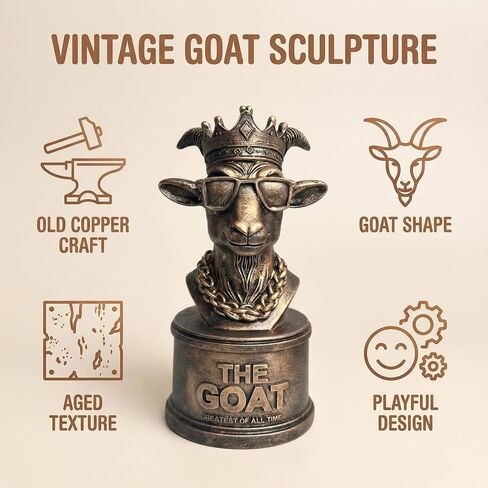 Goat Trophy 6.7" The Goat Funny Trophy Award for World Cup Fantasy Football, Sports Office Team MVP, Best Player Trophy, Achievement Gift, Fan Collectible in Kuwait