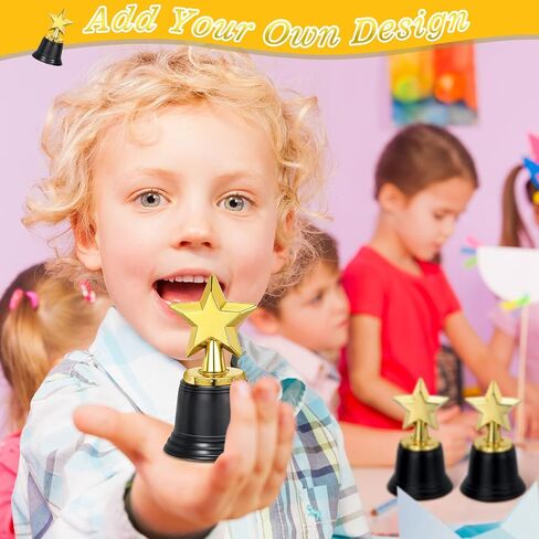 Fumete 60 Pcs Mini Star Trophy Awards 4.5 Inch Plastic Gold Award Trophies Participation Trophy for Adults Kids Classroom School Party Favors Rewards Winning Prizes Competitions Goodie Bags in Kuwait
