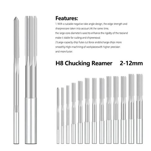 HSS Machine H8 1.0-12mm Chucking Flute Common Round Shank Tool 1Pcs(H8 4.0mm) in Kuwait