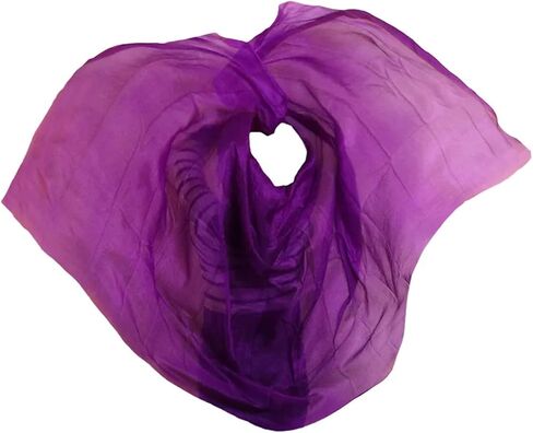 Women's Silk Belly Dance Scarf Real Silk Belly Dance Veil Shawl Women Scarf Costume Accessory Handmade Dyed Pure Silk Veil For performance competitions(Color 3-YE,M- 250X114cm) in Kuwait