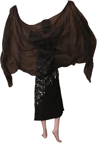 Women's Silk Belly Dance Scarf Silk Veil Belly Dance Scarf Gradient Silk Veil Shawls Women Hand Thrown Scarf Gradient 200cm 250cm 270cm Dance Performance For performance competitions(Style 6,270cmX11 in Kuwait
