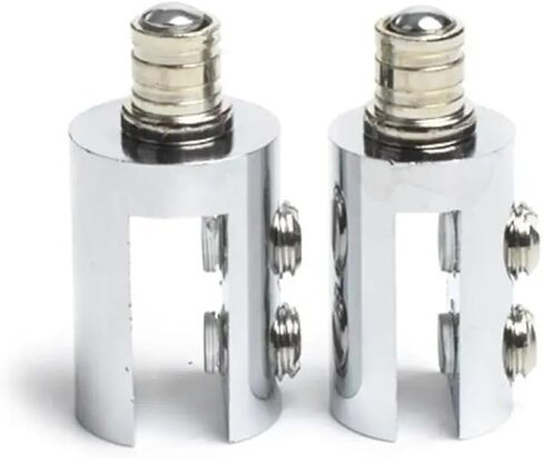 Glass Door Hinges Smooth Shaft Cylindrical Overturn Hinge Suitable for 3-8mm Copper 2Pcs(-Silver-L) in Kuwait
