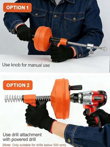 50 FT Double Mode Drain Snake Tools, 14-in-1 Drain Auger for Sink and Drain Unblocking, Plumbing Snake for Kitchen, Bathrom and Shower Sink, Snake for Real DYIs【2026 Upgraded】 in Kuwait