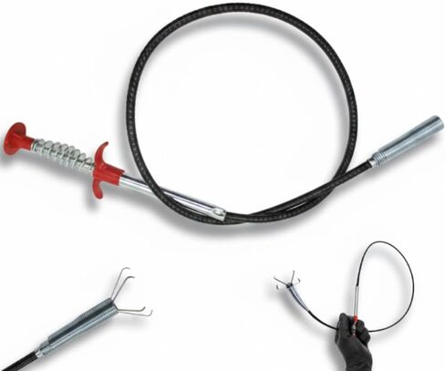 Gadgetime USA 35-Inch Drain Snake & Pickup Tool, 4-Claw Grabber for Cleaning, Gutter Cleaning Tool, Retrieving, Removing Objects from Debris, Toilet, Shower, Tub & Outdoor Drains in Kuwait