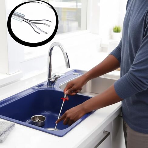 Gadgetime USA 35-Inch Drain Snake & Pickup Tool, 4-Claw Grabber for Cleaning, Gutter Cleaning Tool, Retrieving, Removing Objects from Debris, Toilet, Shower, Tub & Outdoor Drains in Kuwait