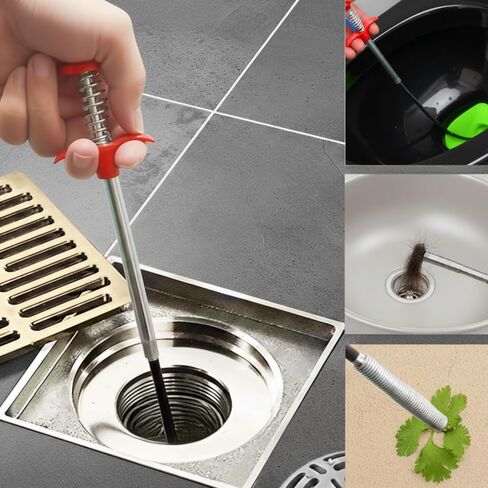 Gadgetime USA 35-Inch Drain Snake & Pickup Tool, 4-Claw Grabber for Cleaning, Gutter Cleaning Tool, Retrieving, Removing Objects from Debris, Toilet, Shower, Tub & Outdoor Drains in Kuwait