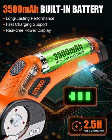 Electric Cardboard Cutter – Upgraded High-Power 800RPM Brushless Motor, 3500mAh Cordless Rechargeable Electric Scissors, Heavy Duty Box Cutter for Cardboard, Carton in Kuwait