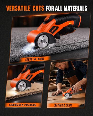 Electric Cardboard Cutter – Upgraded High-Power 800RPM Brushless Motor, 3500mAh Cordless Rechargeable Electric Scissors, Heavy Duty Box Cutter for Cardboard, Carton in Kuwait