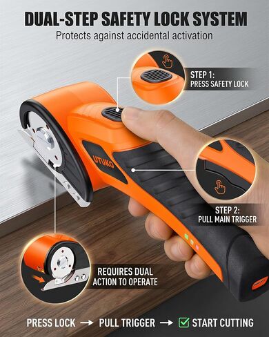 Electric Cardboard Cutter – Upgraded High-Power 800RPM Brushless Motor, 3500mAh Cordless Rechargeable Electric Scissors, Heavy Duty Box Cutter for Cardboard, Carton in Kuwait