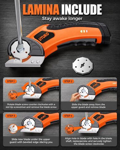 Electric Cardboard Cutter – Upgraded High-Power 800RPM Brushless Motor, 3500mAh Cordless Rechargeable Electric Scissors, Heavy Duty Box Cutter for Cardboard, Carton in Kuwait