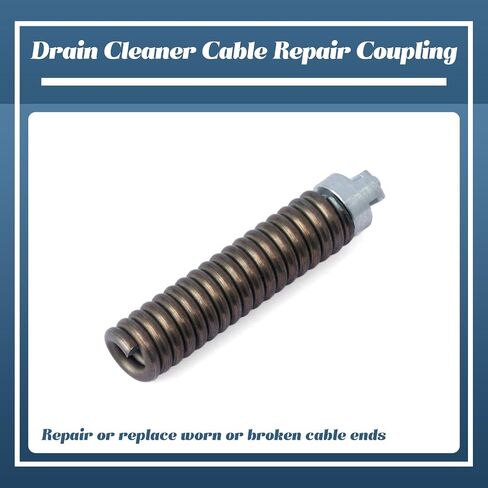 91042 Cable Repair Coupling Compatible with RIDGID K-380 K-400 K-3800 Drain Cleaner Fittings 1/2-Inch Inner Wound Solid Core Drain Cable Coupling, End Repair Connector Twist-On Replacement in Kuwait