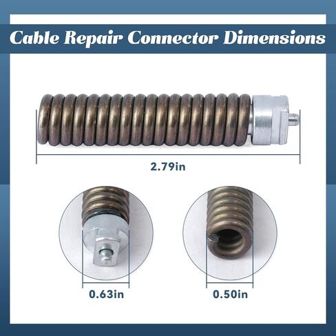 91042 Cable Repair Coupling Compatible with RIDGID K-380 K-400 K-3800 Drain Cleaner Fittings 1/2-Inch Inner Wound Solid Core Drain Cable Coupling, End Repair Connector Twist-On Replacement in Kuwait
