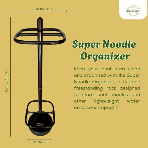 Extra Large Pool Noodle Storage Rack – Rustproof Bronze PVC Pool Float Organizer with Fillable Base for Stability – Outdoor Pool Storage Rack for Noodles & Floats in Kuwait