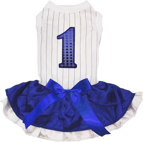 Petitebella Blue Sequins 1st Puppy Dog Dress (Black/Blue Sequins, XXX-Large) in Kuwait
