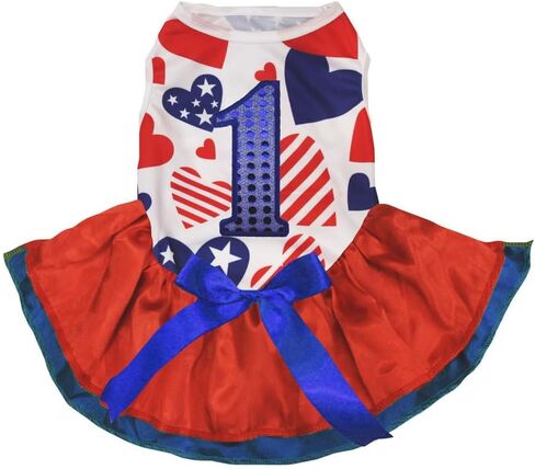 Petitebella Blue Sequins 1st Puppy Dog Dress (Black/Blue Sequins, XXX-Large) in Kuwait