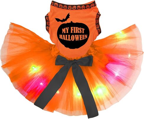 Petitebella My First Halloween Puppy Dog Dress (White/Purple Sequins, X-Large) in Kuwait