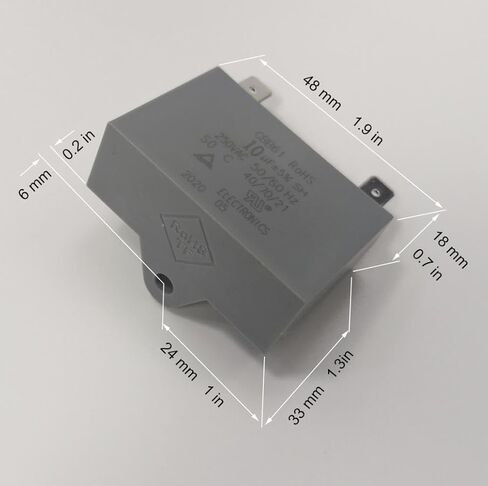 250VAC 10 فائق التوهج 10MFD CBB61 محرك تشغيل مكثف 10 فائق التوهج MFD 250 VAC 250V AC 40/70/21 UL مدرج in Kuwait