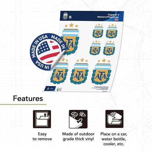 Desert Cactus Argentine Football Association Sticker Decal Vinyl AFA Argentina Albiceleste Soccer Laptop Water Bottle Car Scrapbook (Type 3-1) in Kuwait