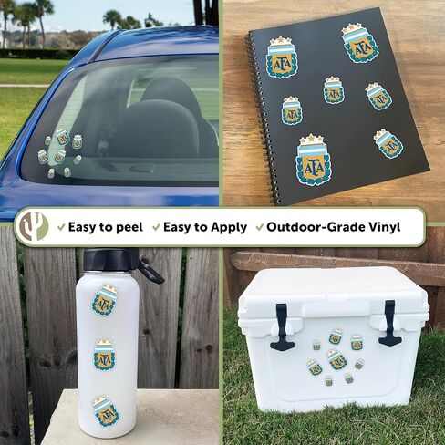Desert Cactus Argentine Football Association Sticker Decal Vinyl AFA Argentina Albiceleste Soccer Laptop Water Bottle Car Scrapbook (Type 3-1) in Kuwait