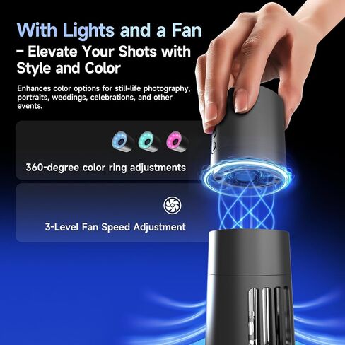 آلة الضباب المحمولة CF5، آلة دخان محمولة بقدرة 40 وات مع أضواء RGB وتصميم مانع للتسرب، جهاز ضباب صغير للحفلات التنكرية والتصوير الفوتوغرافي والحفلات الإبداعية، صانع الضباب مع جهاز تحكم عن بعد in Kuwait