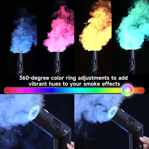 آلة الضباب المحمولة CF5، آلة دخان محمولة بقدرة 40 وات مع أضواء RGB وتصميم مانع للتسرب، جهاز ضباب صغير للحفلات التنكرية والتصوير الفوتوغرافي والحفلات الإبداعية، صانع الضباب مع جهاز تحكم عن بعد in Kuwait
