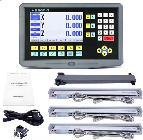 3 Axis LCD DRO Set Digital Readout System Display and 3PCS 5U Linear Scale Optical Ruler Line 50-1000mm for Lathe Mill Machine,HS800-3-1 in Kuwait