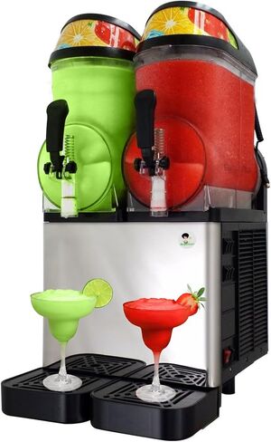 Commercial Slushie Machine - Double Slushy Maker for Margarita, Professional Frozen Drink Maker, Commercial Slushy Machine for Home Bar Restaurant Events Parties, Dual 3.2 Gallon Tanks, Makes 100 Cups in Kuwait
