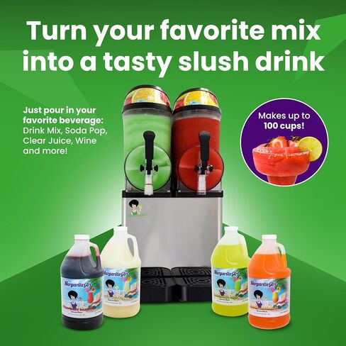 Commercial Slushie Machine - Double Slushy Maker for Margarita, Professional Frozen Drink Maker, Commercial Slushy Machine for Home Bar Restaurant Events Parties, Dual 3.2 Gallon Tanks, Makes 100 Cups in Kuwait