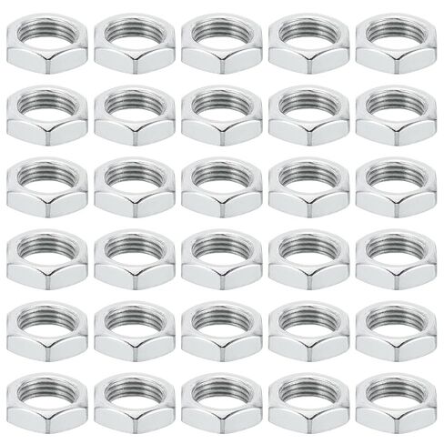 PATIKIL M13x1.0 Steel Hex Nuts, 20 Pack Metric Thread Zinc Plated Finished Hardware Nuts Screw Bolt Fasteners for Lamps Machinery Repair 7mm Height in Kuwait