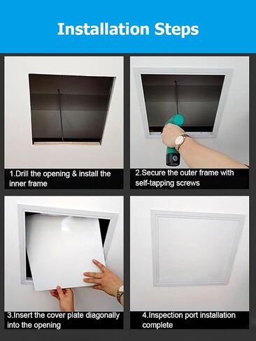 304 Stainless Steel Access Door, Small Inspect Door 12x24 Inch with Rotary Lock & 2 Keys, Wall/Ceiling Mounted for Drywall, Electrical, Plumbing (31x61cm) in Kuwait