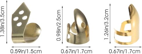 Hemoton Thumb and Finger Picks Set Metal Banjo Picks for Guitar Ukulele and Mandolin Durable Gold Finish for Stringed Instruments in Kuwait