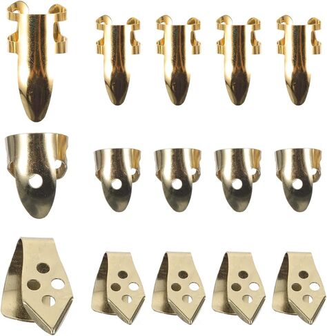 Hemoton Thumb and Finger Picks Set Metal Banjo Picks for Guitar Ukulele and Mandolin Durable Gold Finish for Stringed Instruments in Kuwait