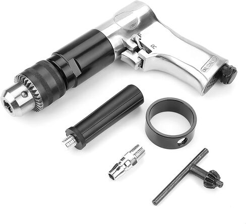Qinlorgo Air Tool Drillpistol Drills, KP-554 1/2 Type CW CCW Air Drill Pneumatic Drilling Tool 700rpm, Handle Type Reversible Variable Speed Drilling Engraving Grinder in Kuwait