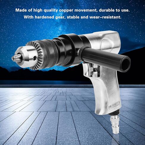 Qinlorgo Air Tool Drillpistol Drills, KP-554 1/2 Type CW CCW Air Drill Pneumatic Drilling Tool 700rpm, Handle Type Reversible Variable Speed Drilling Engraving Grinder in Kuwait