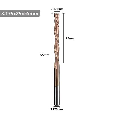 Up Down 3.175/4/5/6/8/10mm Shank Bit Coated 2 Flute Carbide Wood 1Pcs(3.175x3.175x25x55L) in Kuwait