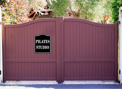 Pilates Studio BLACK Aluminum Composite Sign, 8.5"x10" in Kuwait