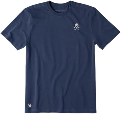 Life is Good Men's Skull Wrench Short Sleeve Crusher Tee, Darkest Blue in Kuwait
