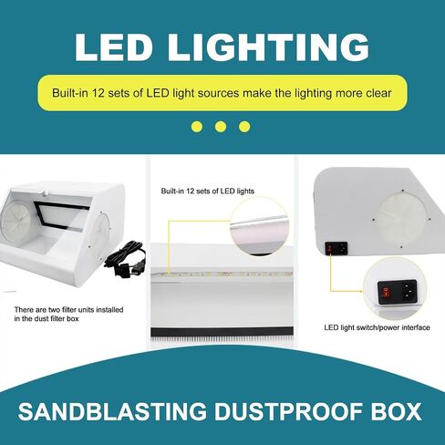 Sandblasting Cabinet with Large Window, Dust-Free Design for Enhanced Sandblasting Protection, Ideal for Efficient Abrasive Blasting in Workshop or Garage in Kuwait