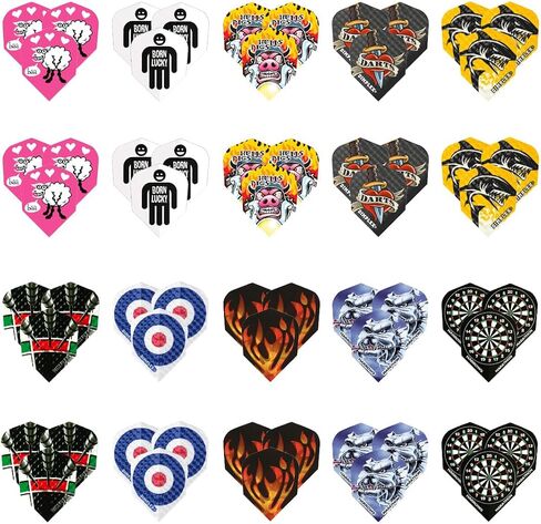 Harrows Funny Dart Flights | 20 x sets Darts Flights (60 Flights Total) I 100 Micron Dart Flights I Premium Extra Strong Made in UK I Professional Darts Accessories in Kuwait