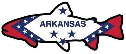Arkansas State Shaped Trout Sticker Cinyl Decal AR Fly Fishing Fish 5" Bumper Locker Laptop Window - Sticks to Any Surface in Kuwait