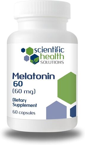 Melatonin 60mg | High Dosage Melatonin in Easy-to-Swallow Capsules | Vegan, Non-GMO & Gluten-Free | US-Made Extra Strength (Single) in Kuwait