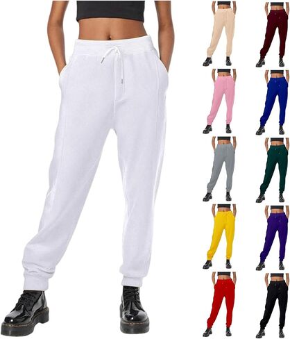 Petite Sweatpants For Women Baggy Plus Size Drawstring Cinch Bottoms Lightweight Athletic Joggers With Pockets in Kuwait