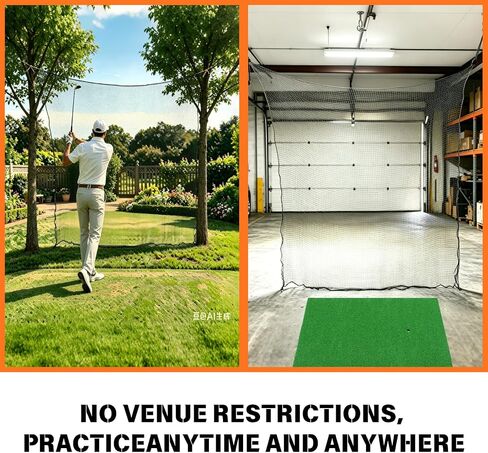 Golf Practice Net,10Ft,15Ft,20Ft,30Ft, 40Ft Sports Practice Barrier Net, Heavy Duty Hitting Net for Golf, Baseball, Hockey, Soccer and More Sports in Kuwait
