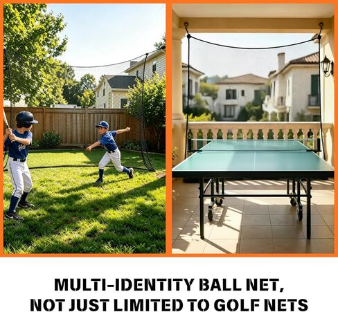Golf Practice Net,10Ft,15Ft,20Ft,30Ft, 40Ft Sports Practice Barrier Net, Heavy Duty Hitting Net for Golf, Baseball, Hockey, Soccer and More Sports in Kuwait
