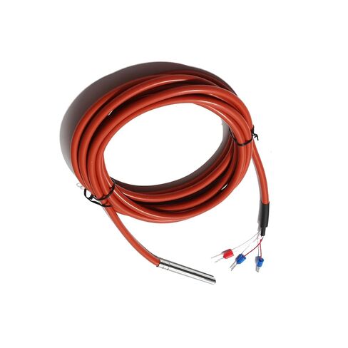 PT1000 Temperature Sensor Waterproof Silicone 3 Wire with Durable Stainless Steel Measuring Probe Thermal Resistance -50-200℃ for Coffee Machine (6x100mm Probe, 1m (3.3 feet) Wire) in Saudi Arabia